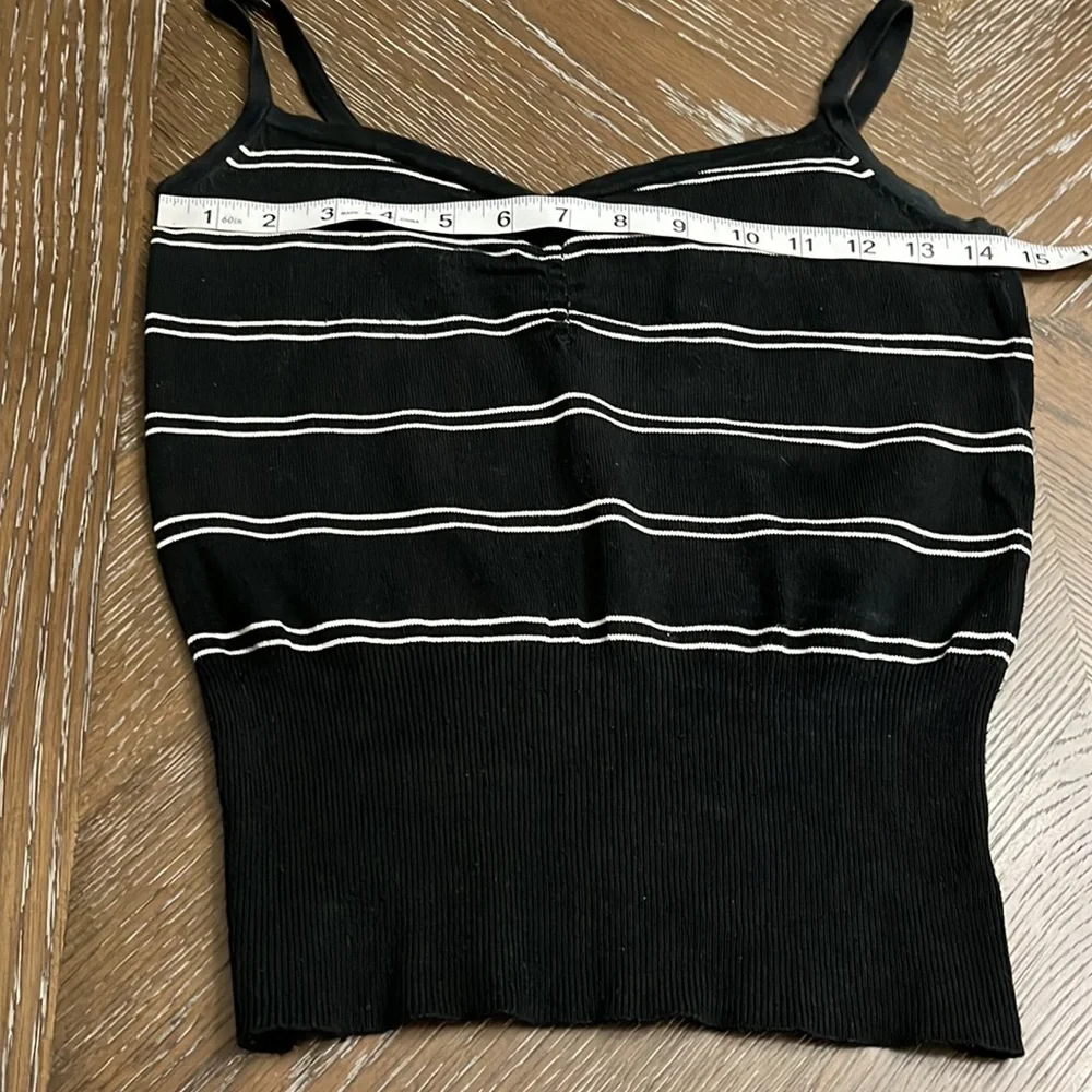 Mossimo black with white stripe silk blend crop sweater - Picture 13 of 15